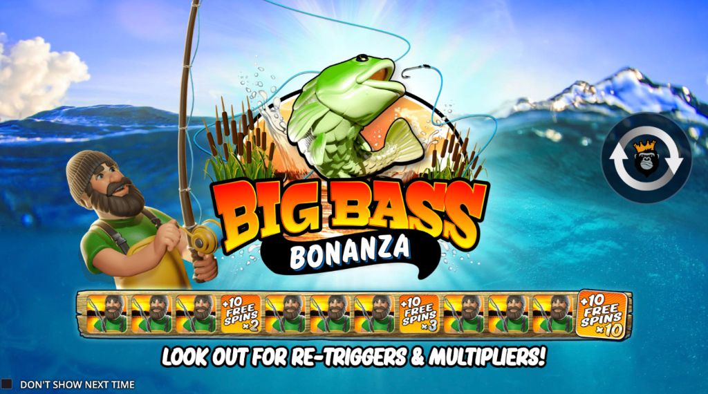 Big Bass fishing crash game banner with the angler and a leaping fish